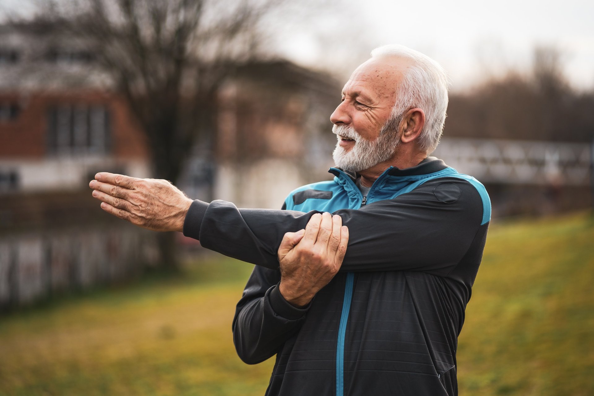 Active senior exercising
